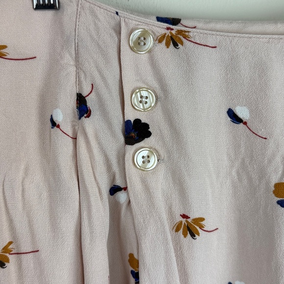 Free People Lovers Lane Floral Button-Accent Pink Mini Skirt Size 4 - Picture 3 of 8